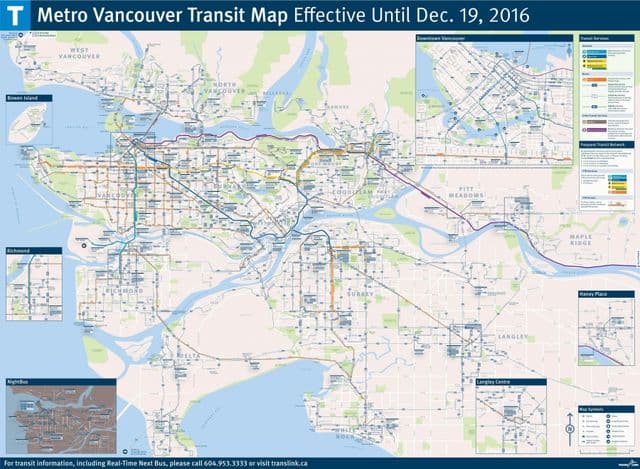 Mapa dworca autobusowego w Vancouver