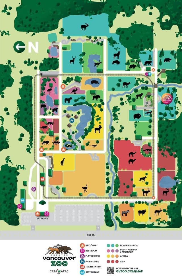 Mapa parku zoo w Vancouver