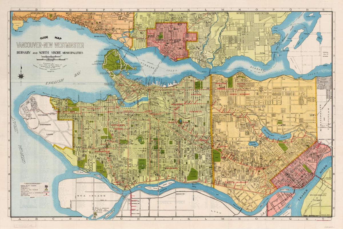 Historyczna mapa Vancouver