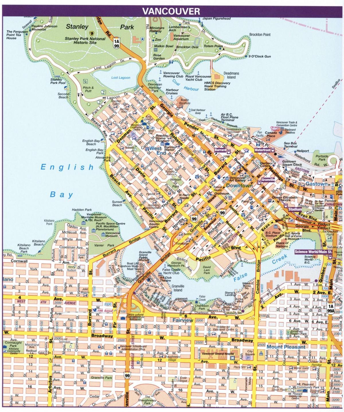Mapa ulic Vancouver