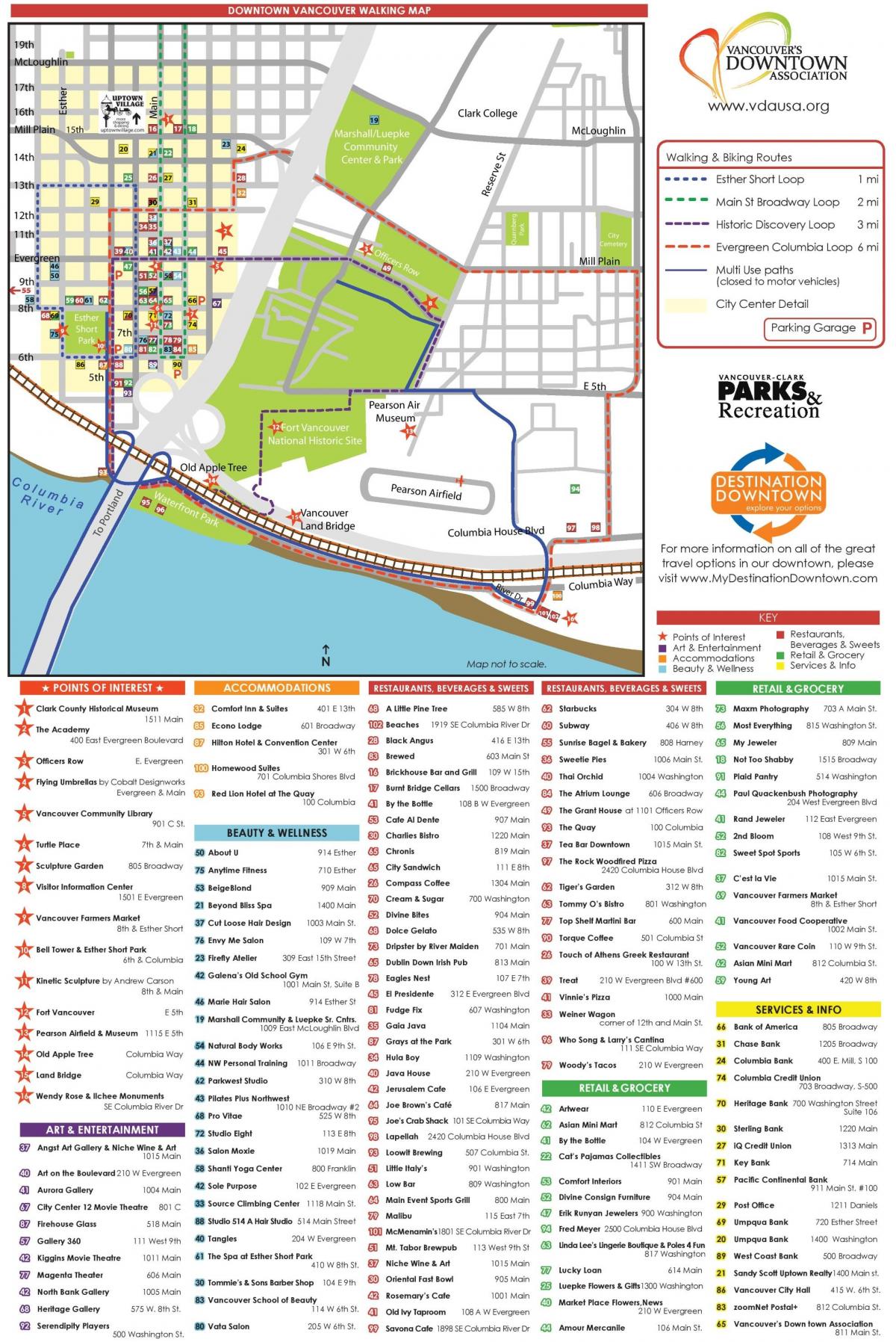 Mapa pieszych wycieczek po Vancouver