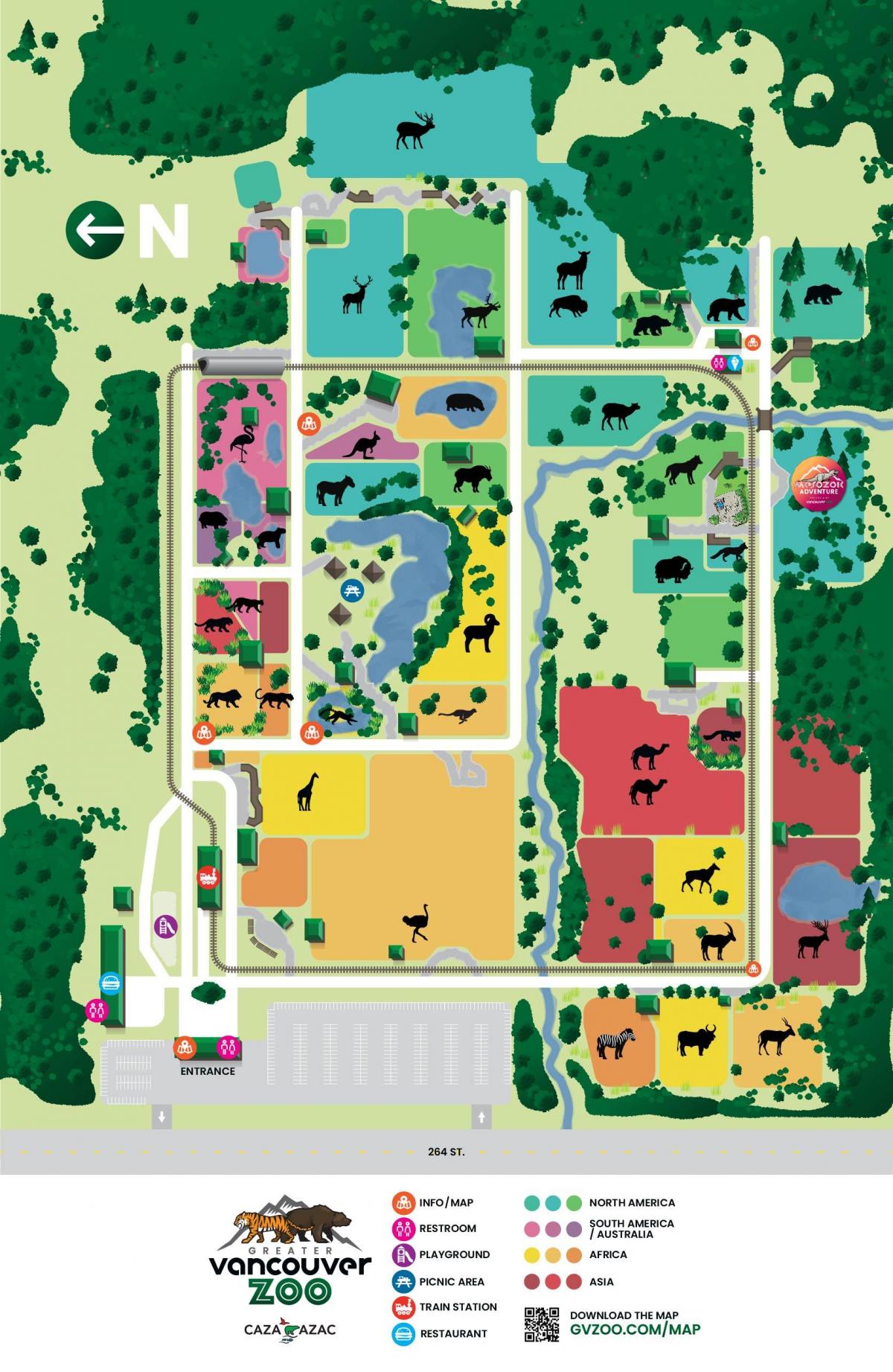Mapa parku zoo w Vancouver